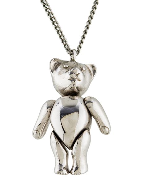 dior homme teddy bear necklace metal hardior medallion replica|Aged silver necklace, “Dior” teddy bear .